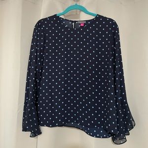 Vince Camuto Blue Polka Dot Top